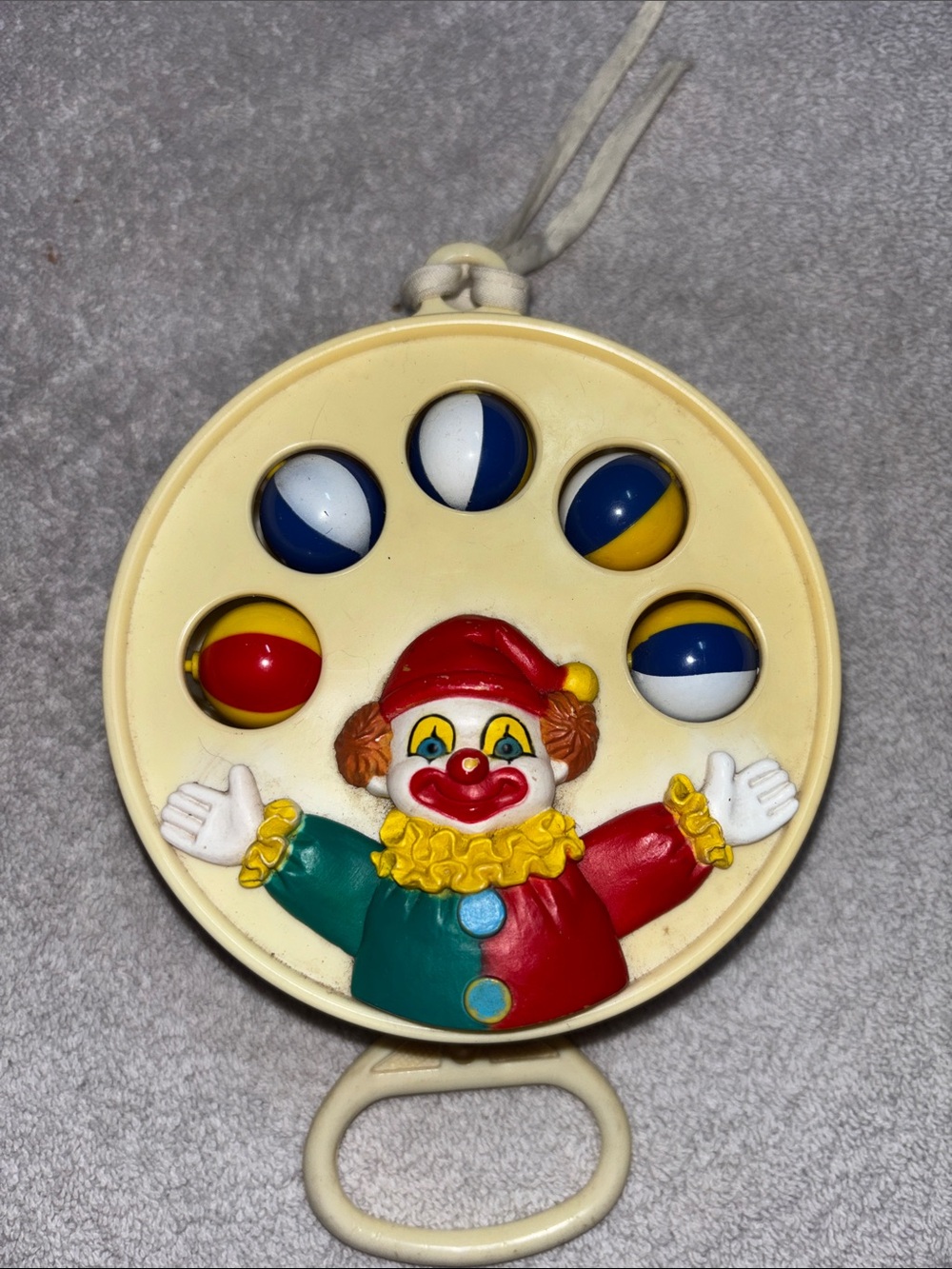 Vintage Clown Ball Pop Toy - Multicolor works!